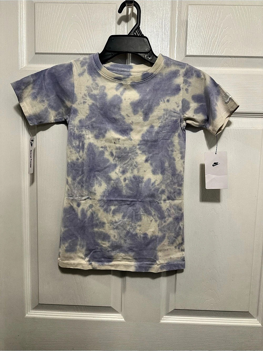 Nike Girls Tie-Dye Short Sleeve Tee Dress Purple & Cream Size 4 NWT